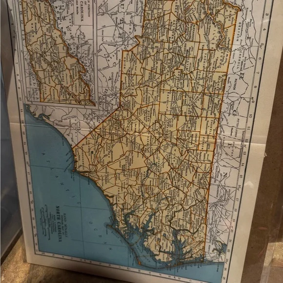 Wall Art - Vintage North Carolina Georgia and Florida Map Prints (set of 3) - Picture 10 of 12